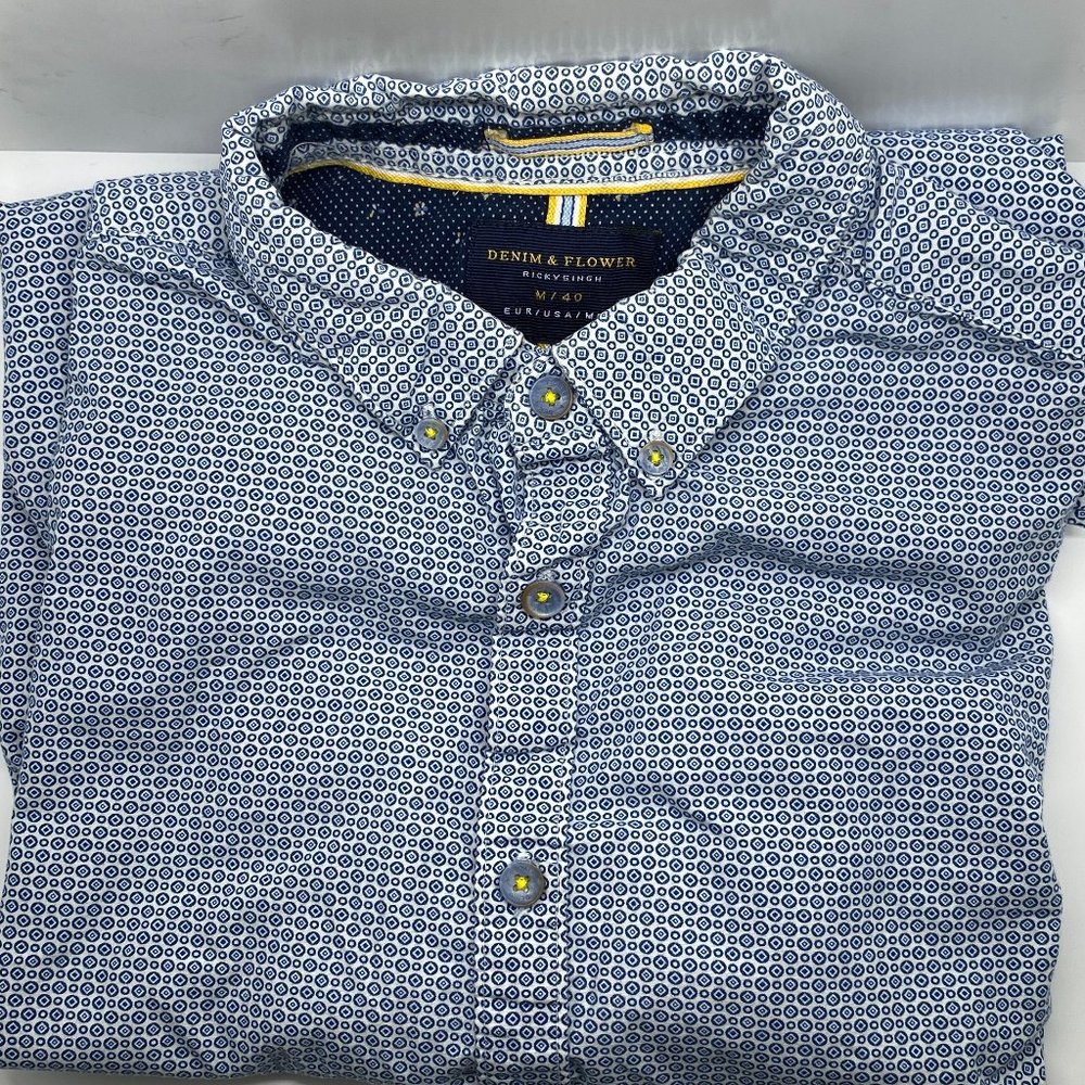 Denim & Flower Blue Short-Sleeve Shirt